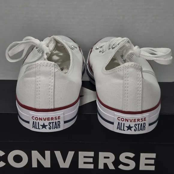 Converse Unisex Chuck Taylor All Star Low Top White Sneakers Men's 10 Women's 12 - Picture 11 of 14